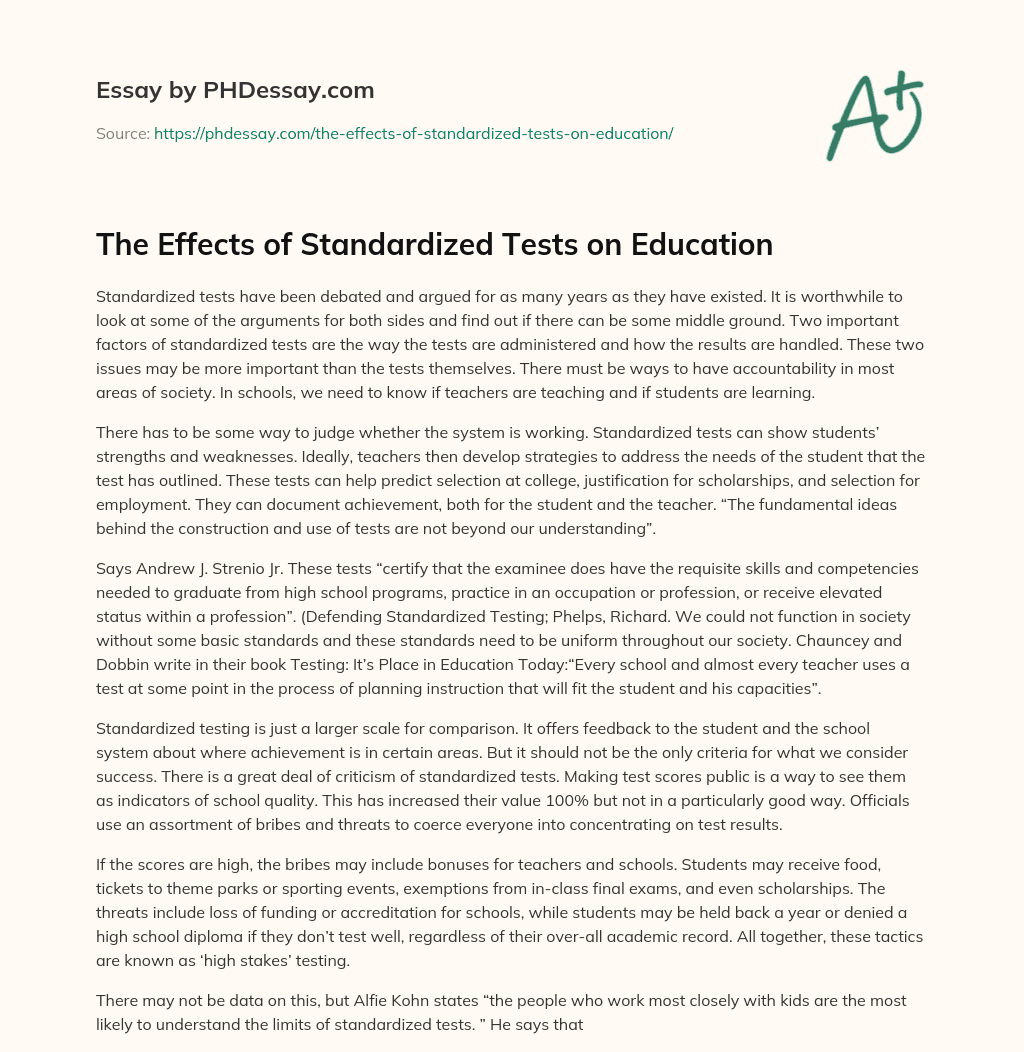 standardized testing essay conclusion