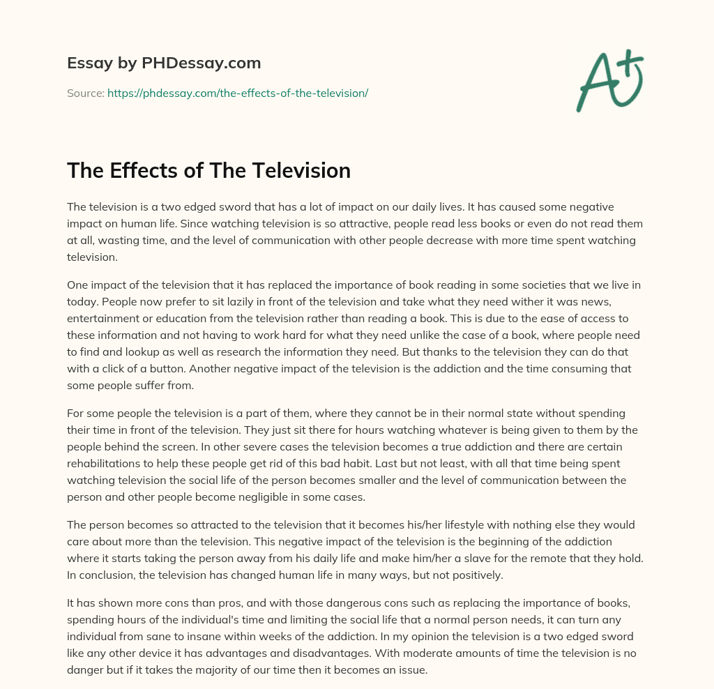 effects of television essay introduction