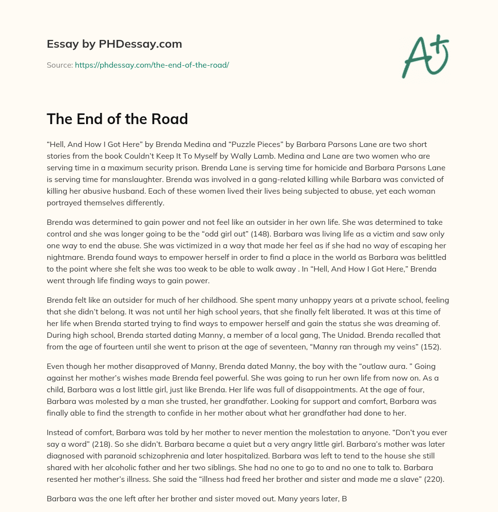 The End of the Road essay