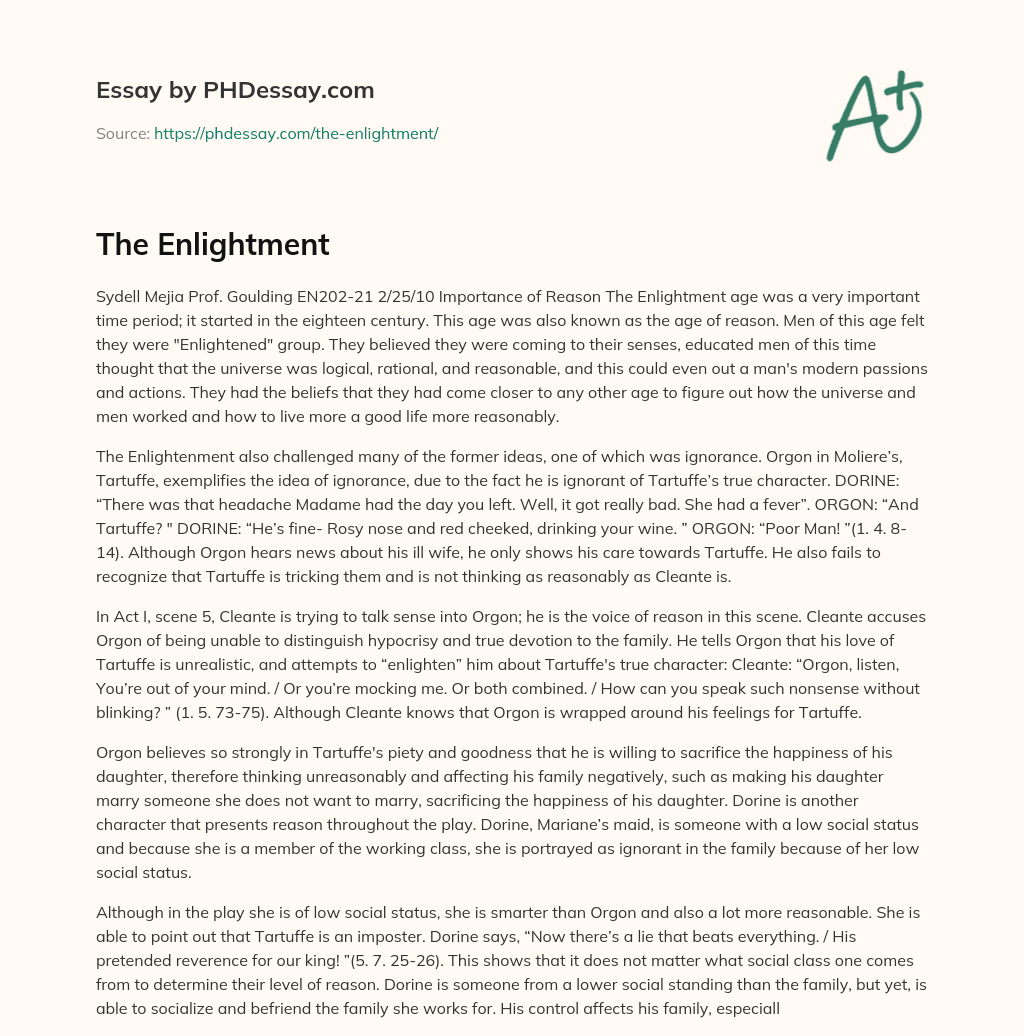 The Enlightment essay