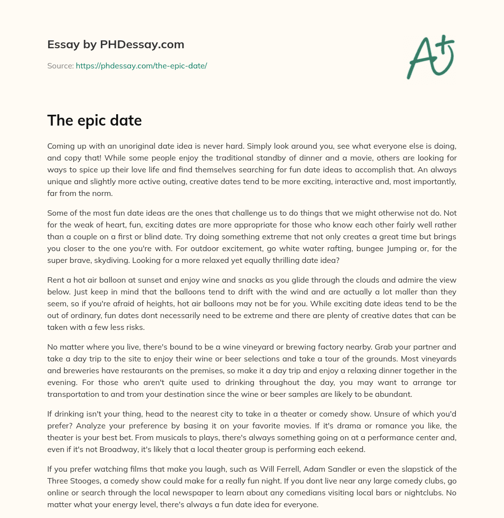 The epic date essay