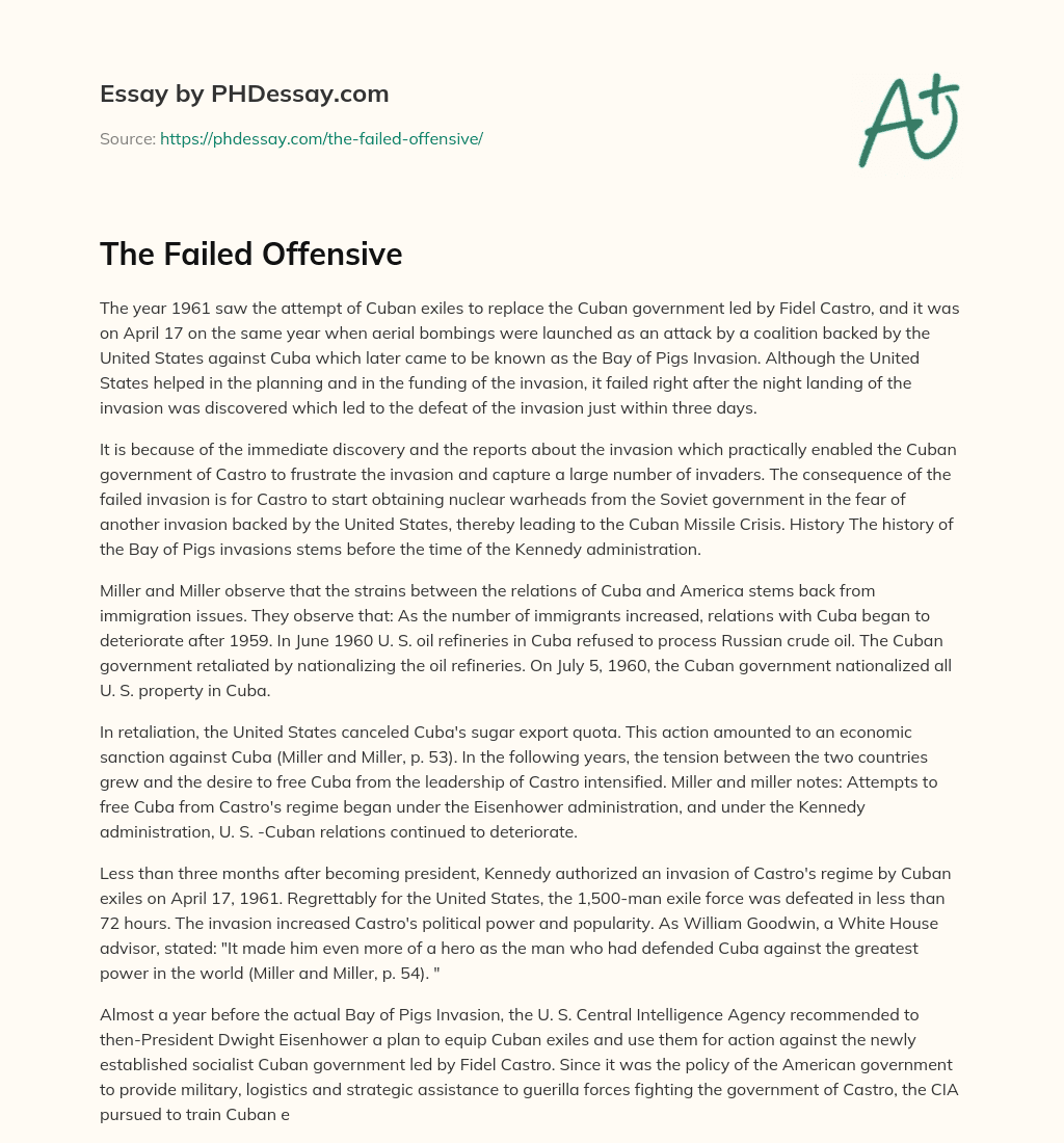 The Failed Offensive essay