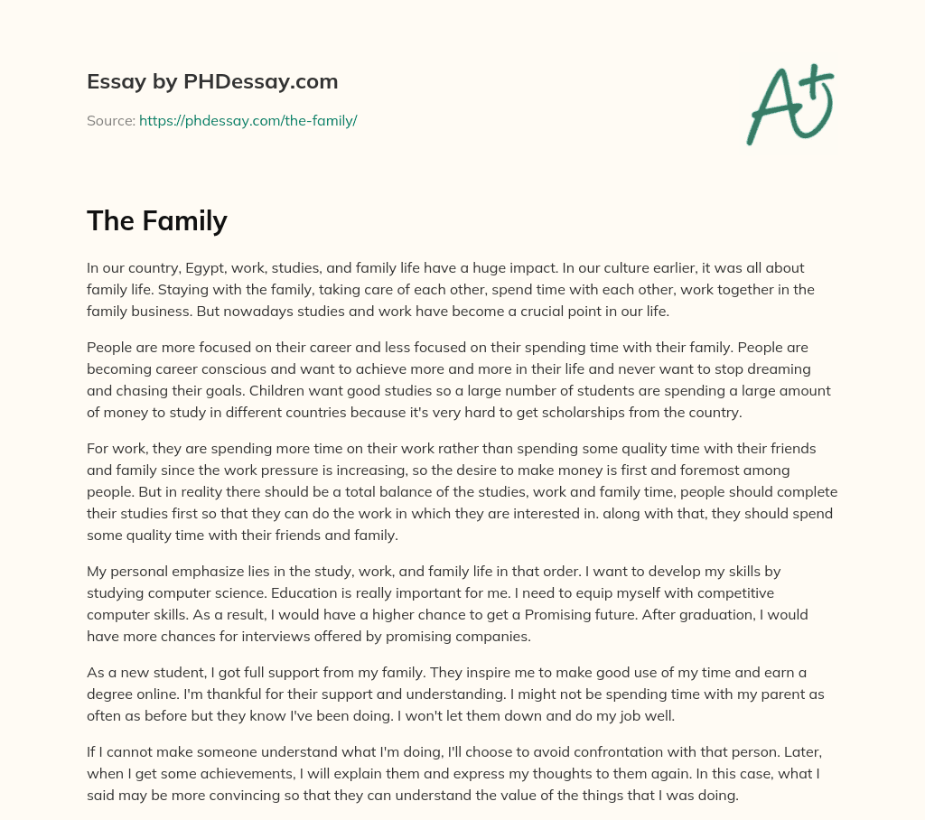 short essay about family 1500 words