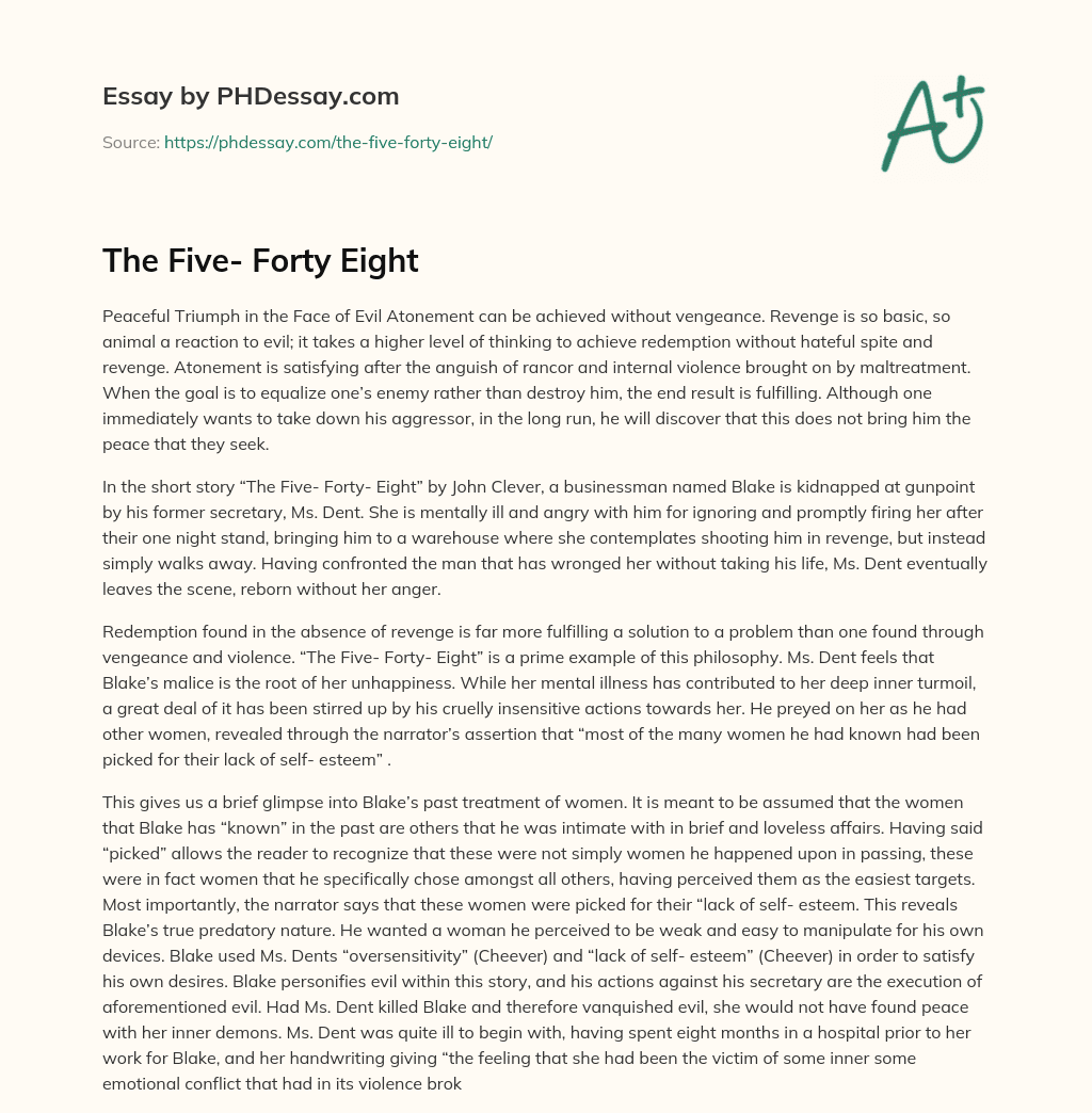The Five- Forty Eight essay