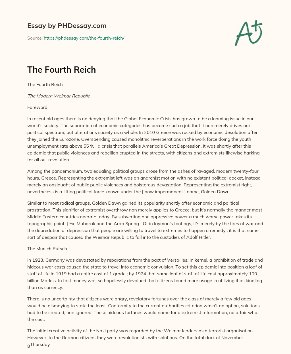 The Fourth Reich essay