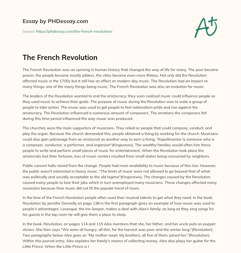 The French Revolution essay
