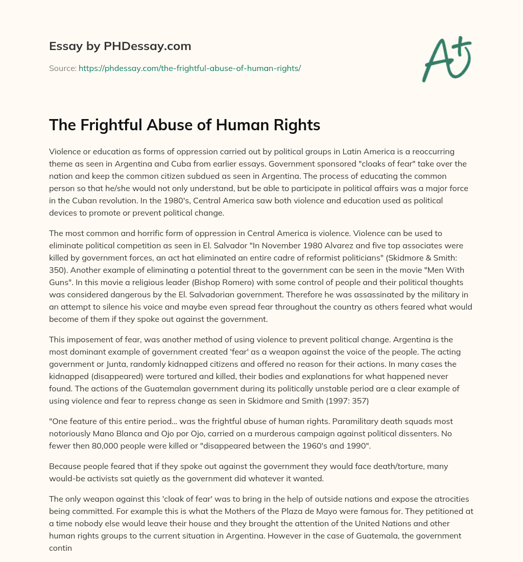 The Frightful Abuse of Human Rights essay