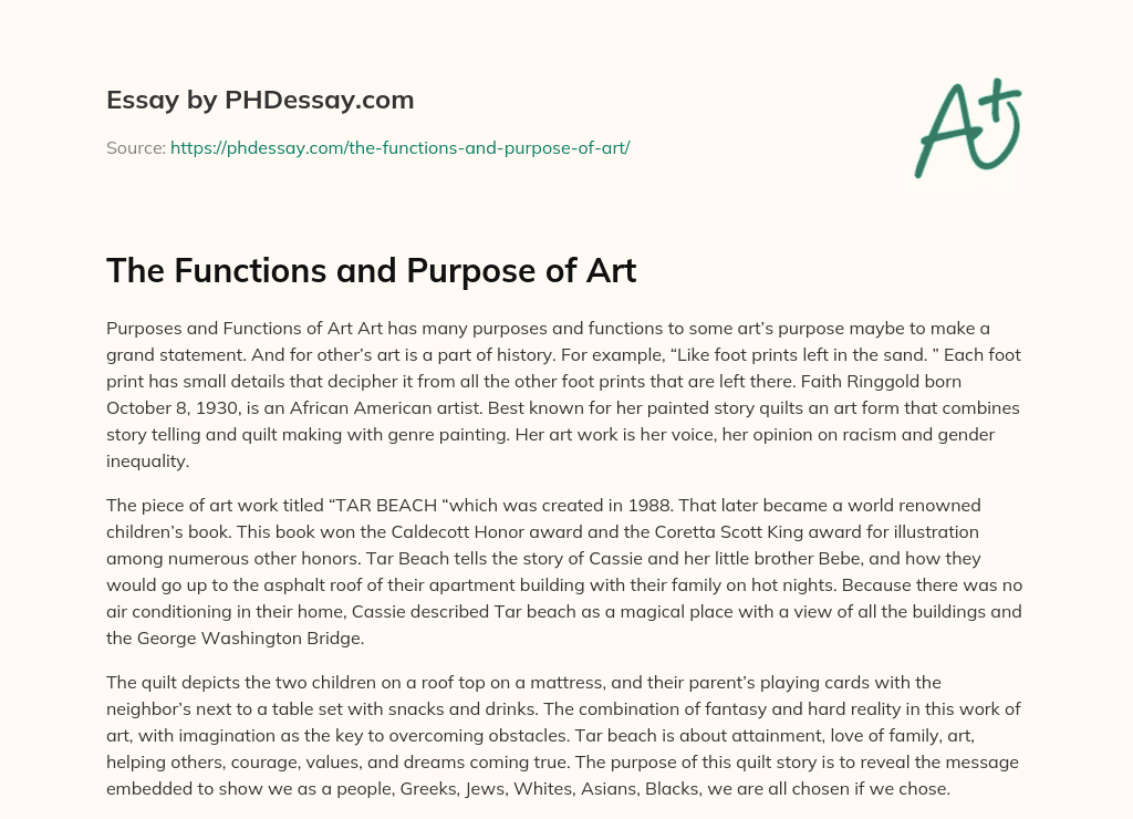 purpose of art essays