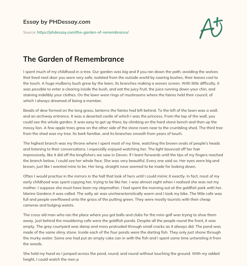 The Garden of Remembrance essay