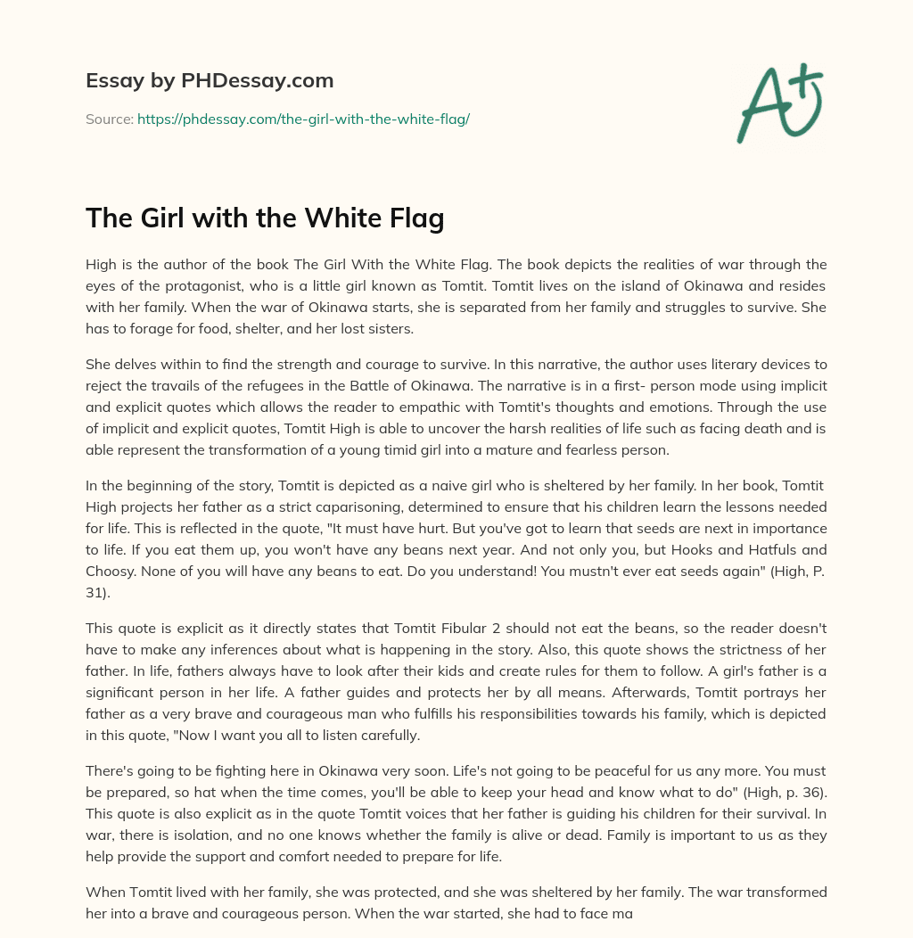 The Girl with the White Flag essay