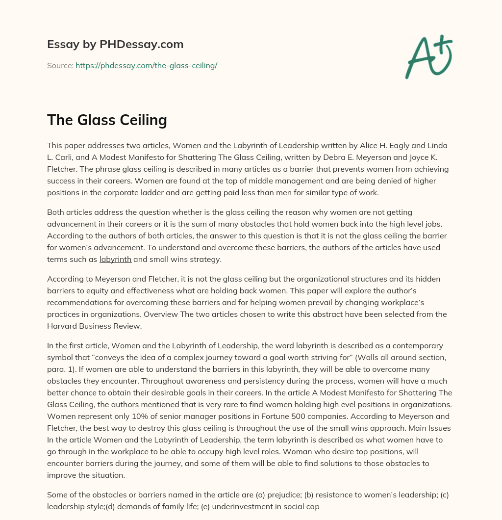 The Glass Ceiling