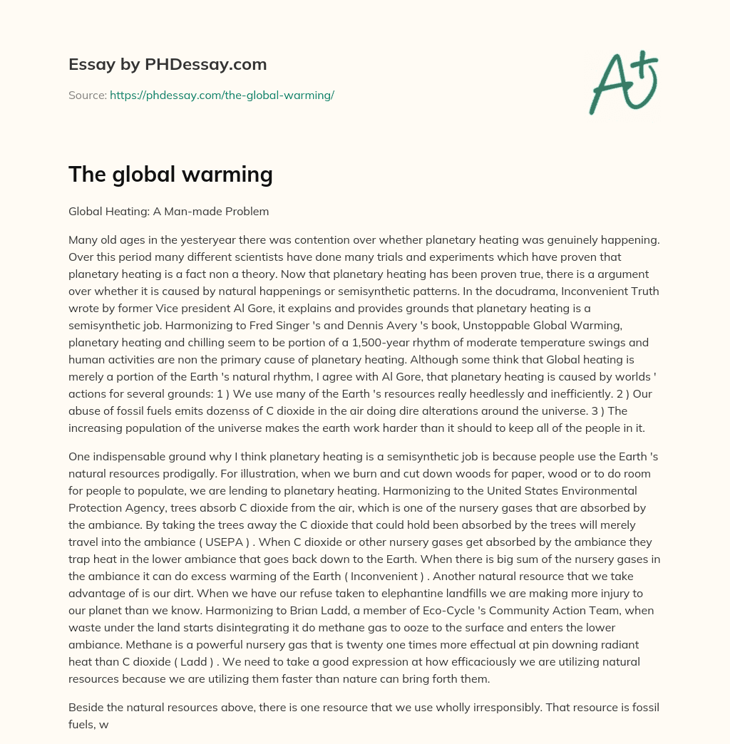 The global warming essay