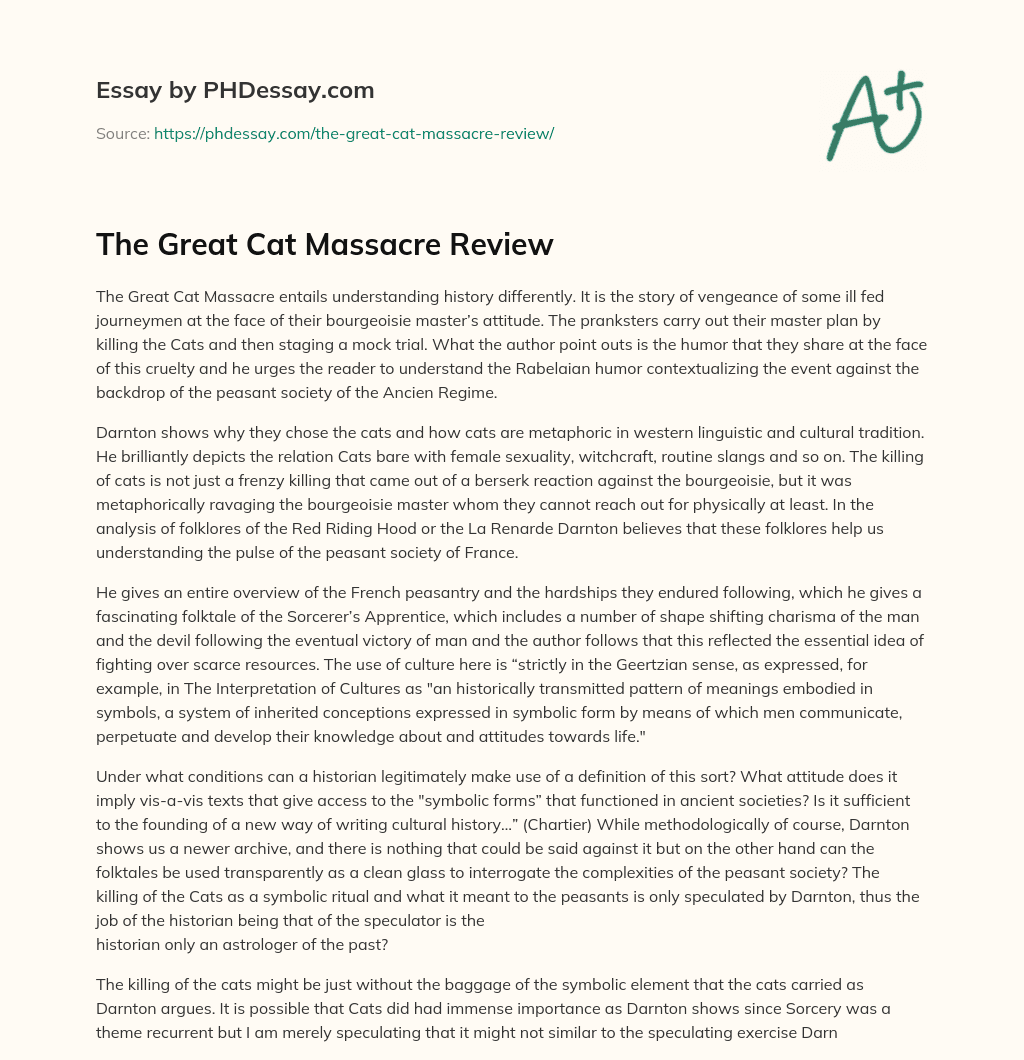 The Great Cat Massacre Review essay