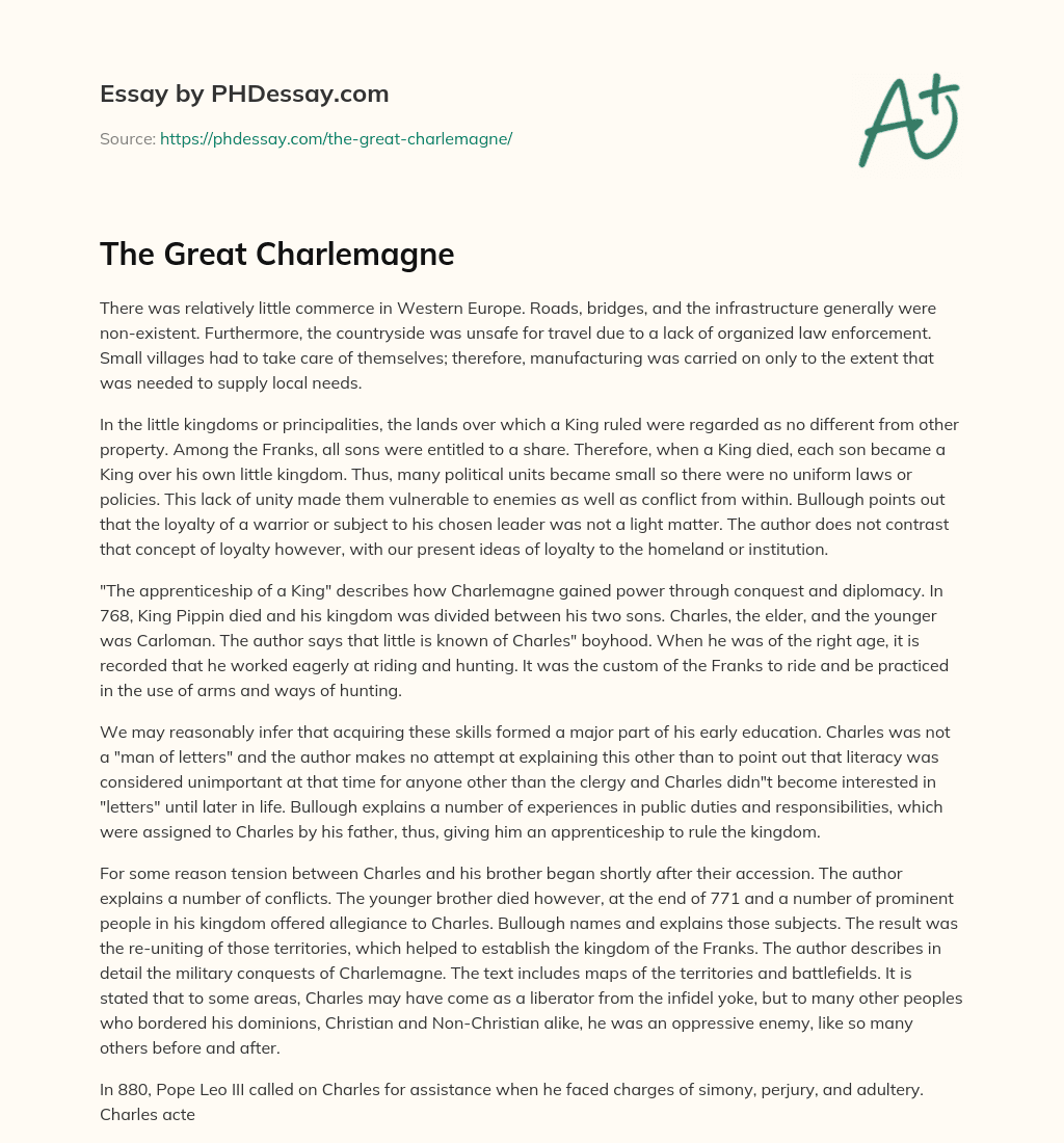 The Great Charlemagne essay