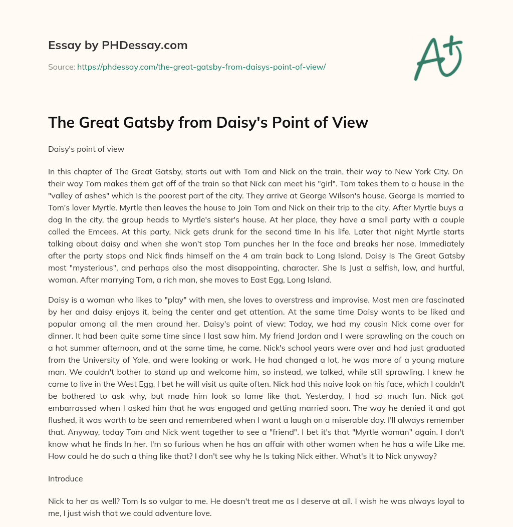 gatsby and daisy essay