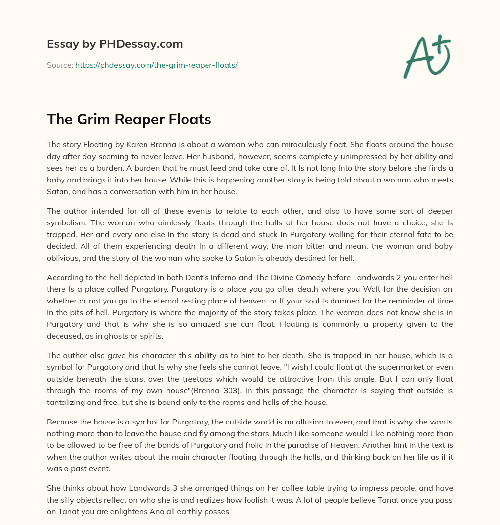 The Grim Reaper Floats essay
