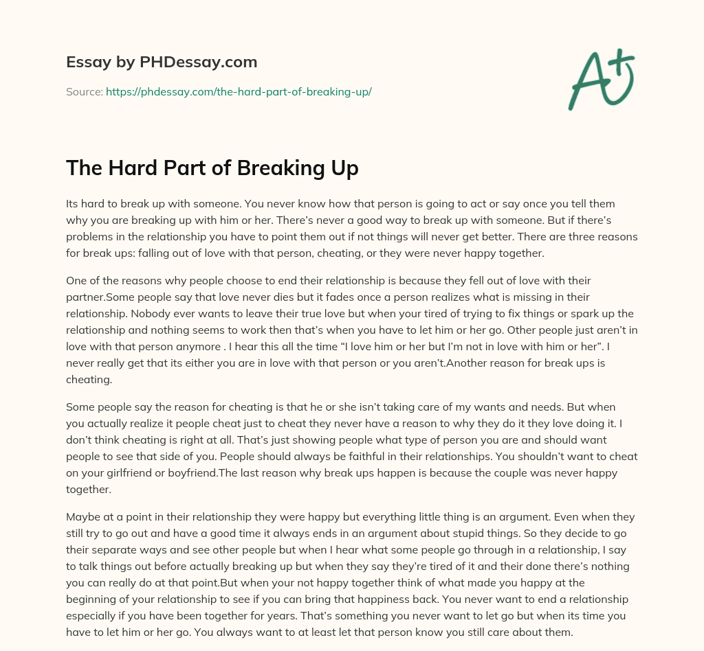 The Hard Part of Breaking Up essay
