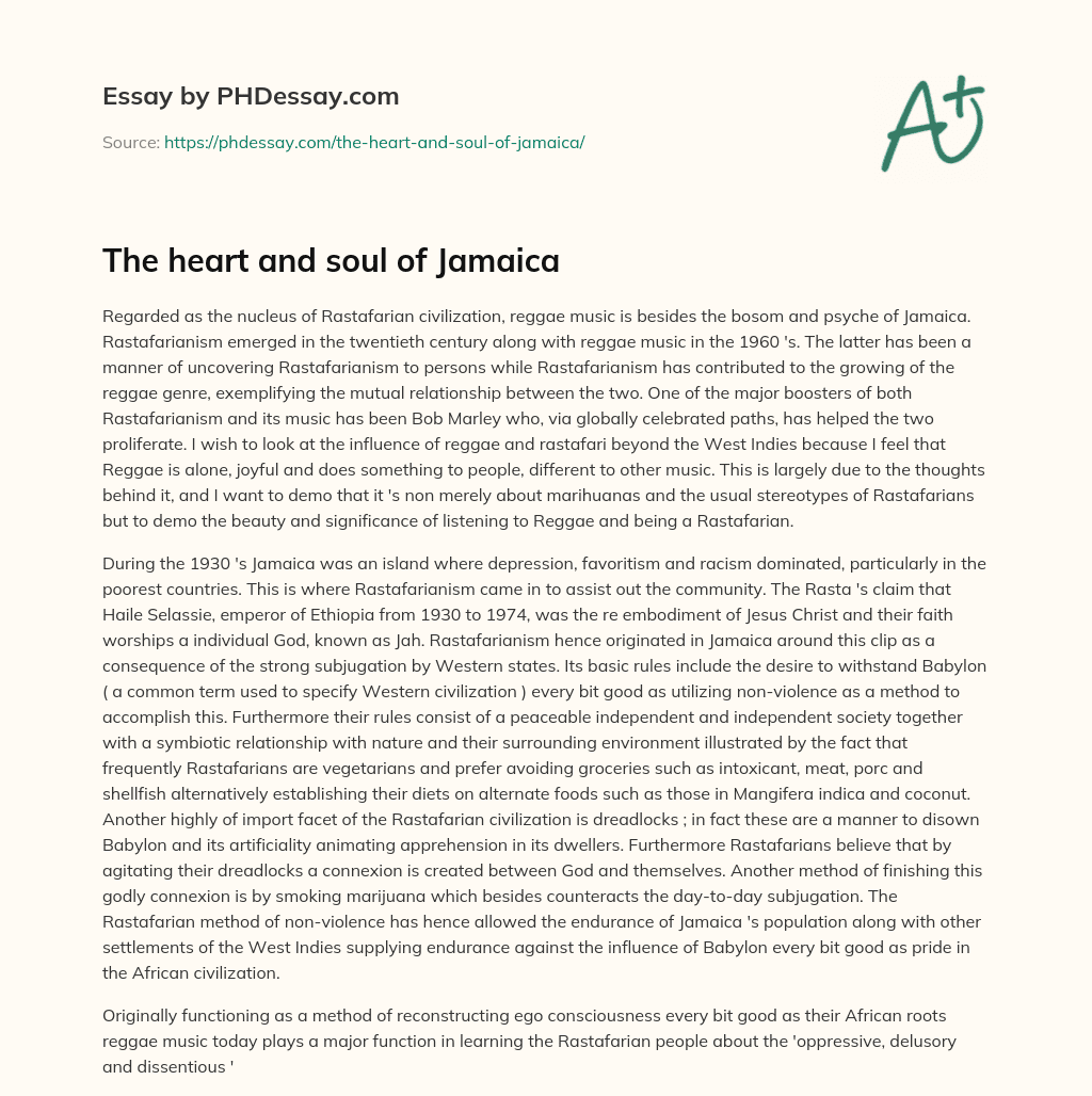 The heart and soul of Jamaica essay
