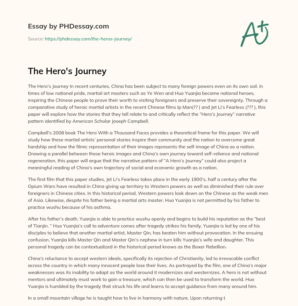 hercules hero's journey essay