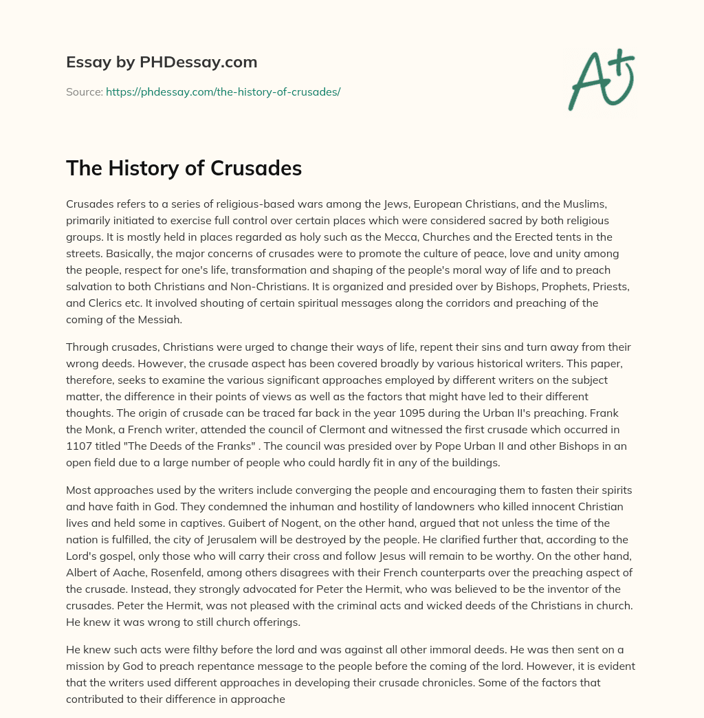 The History of Crusades essay