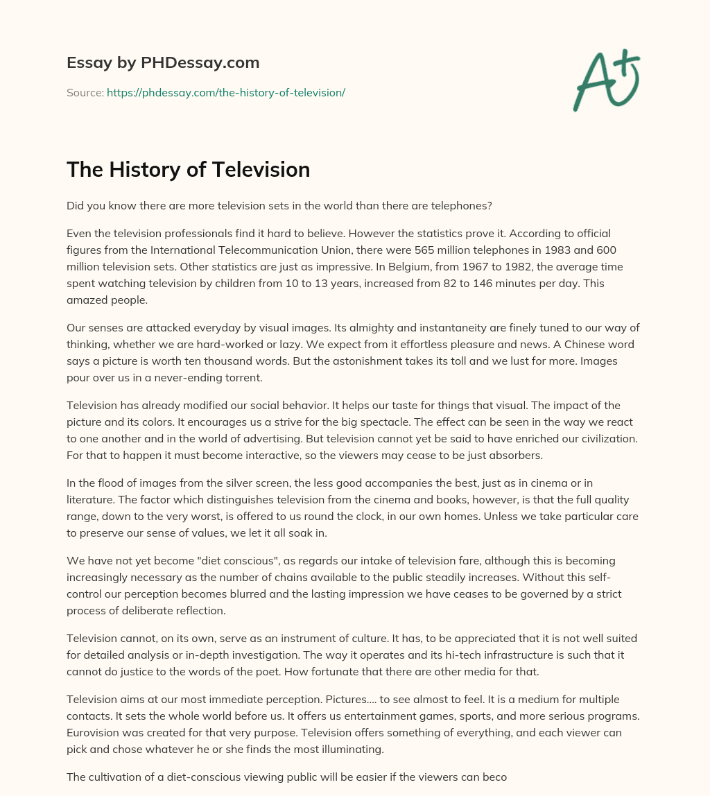 television history essay