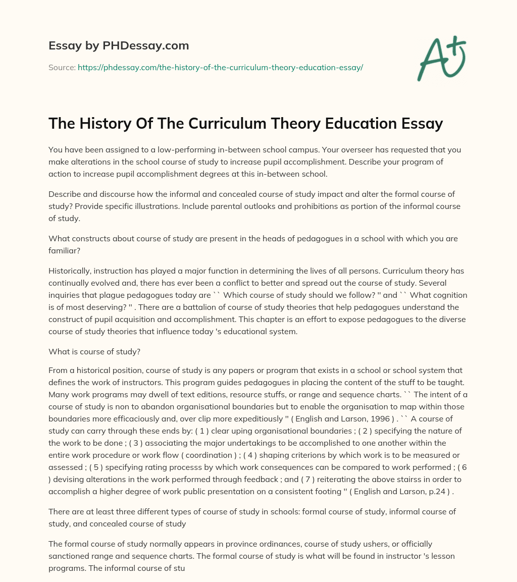 education curriculum essay