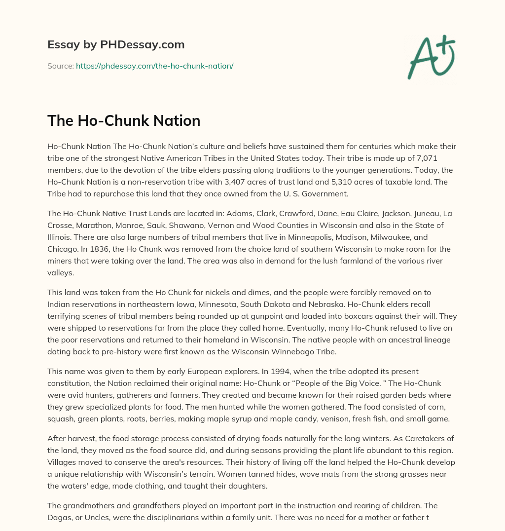 The Ho-Chunk Nation essay