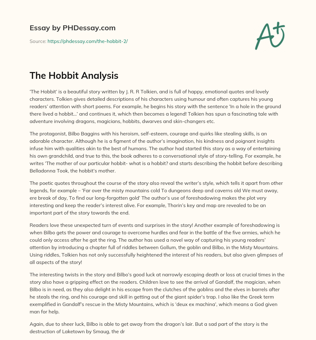 the hobbit essay thesis