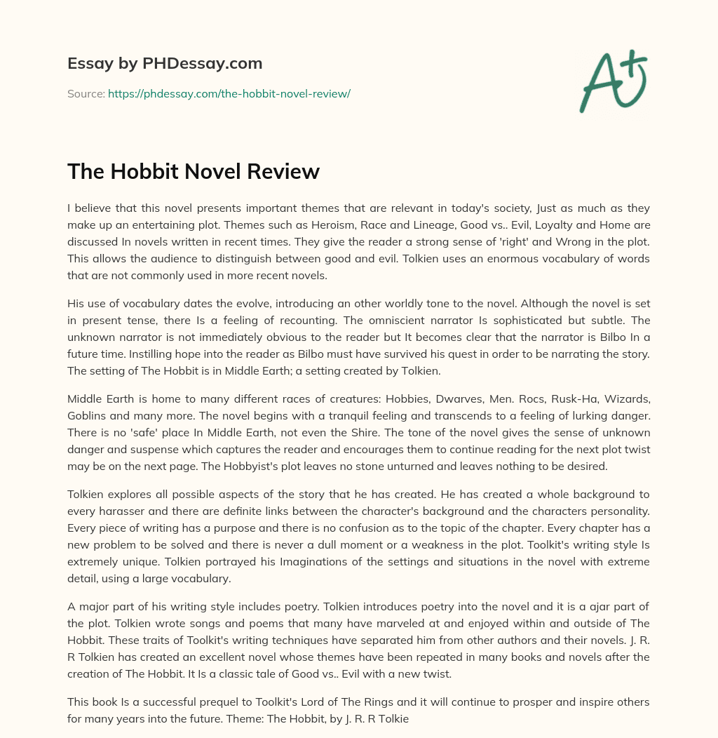 the hobbit thesis statement