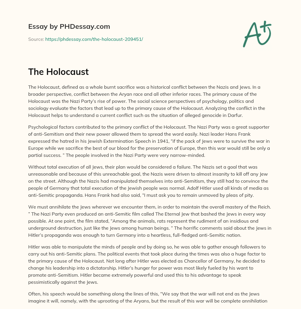 The Holocaust essay