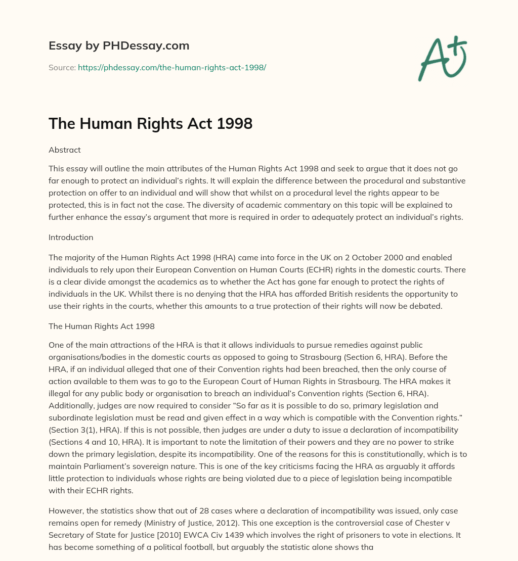 human rights act essay
