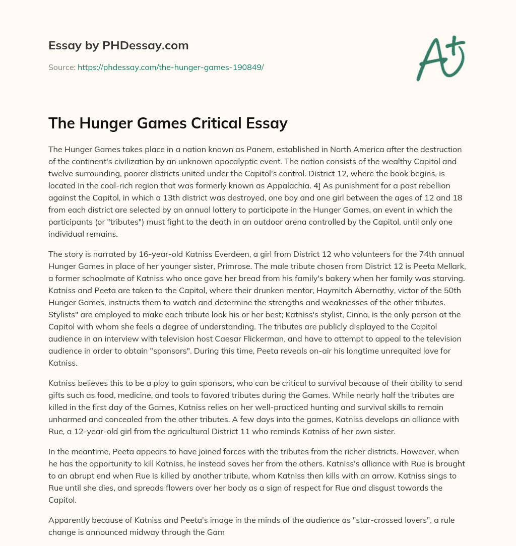 hunger games critical essay