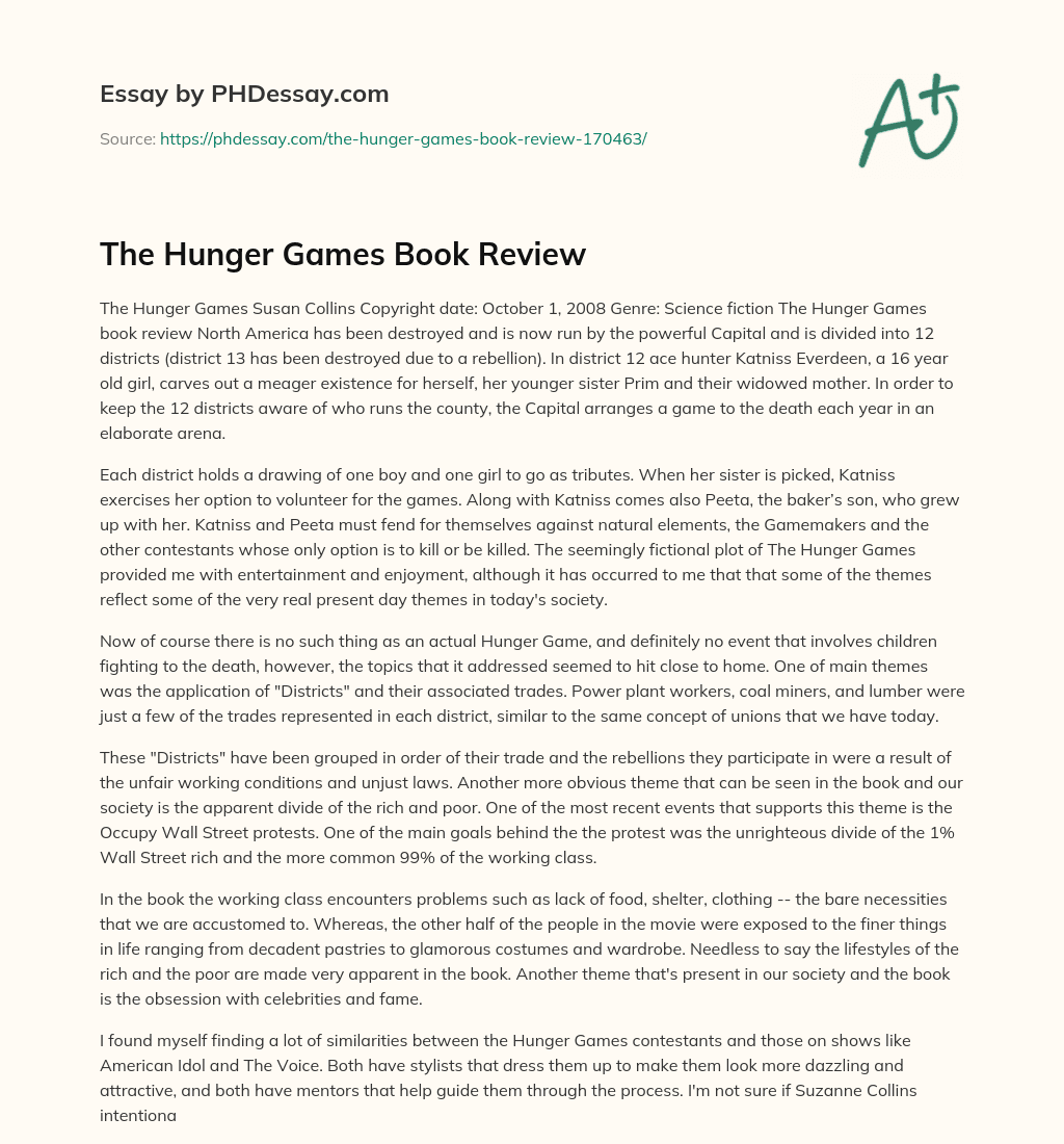 The Hunger Games Book Review essay