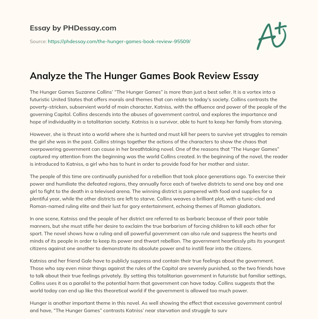 The Themes and Morals of The Hunger Games essay