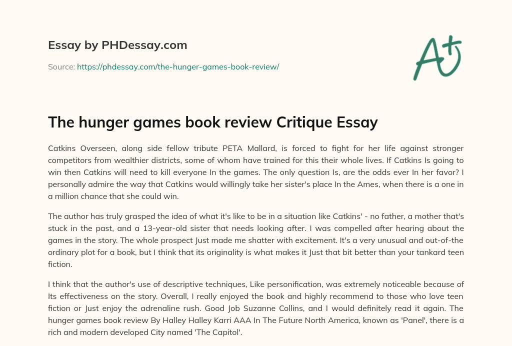 book review for hunger games