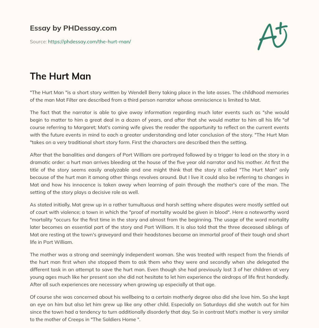 The Hurt Man essay