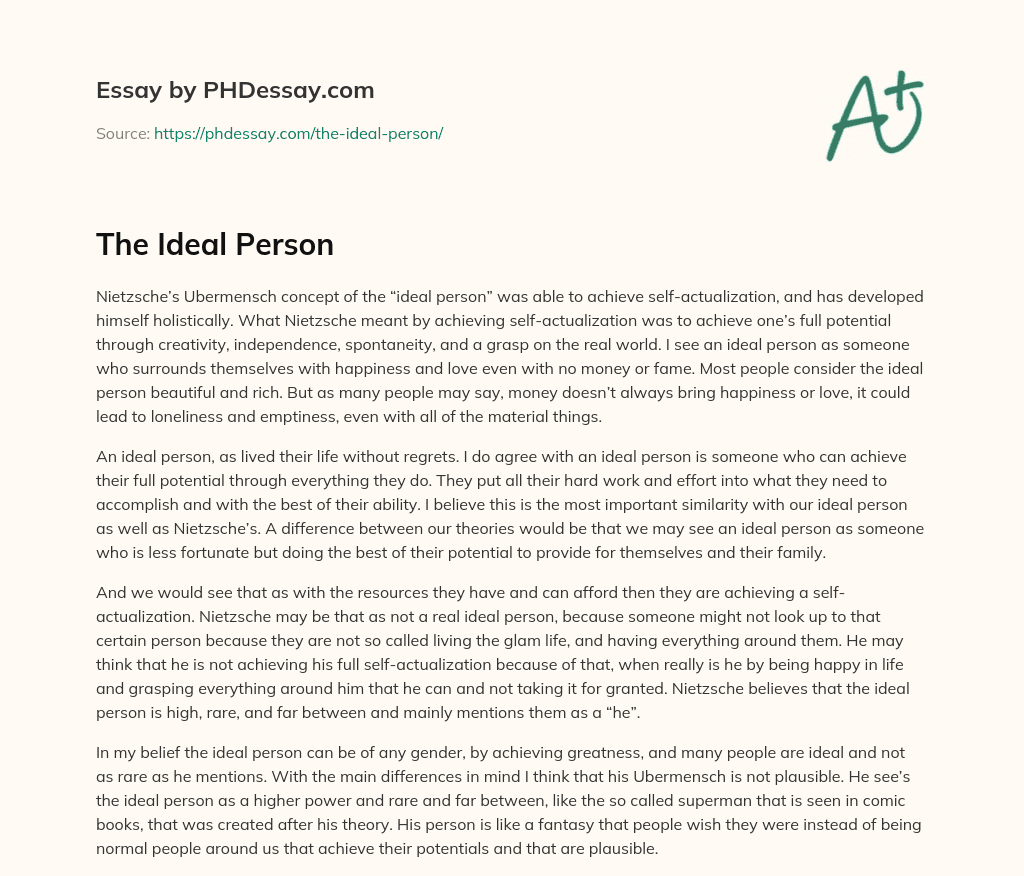 essay about yourself on the dimensions of one's personality