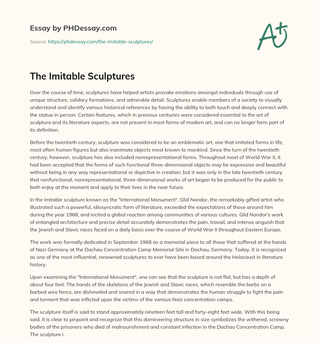 The Imitable Sculptures essay