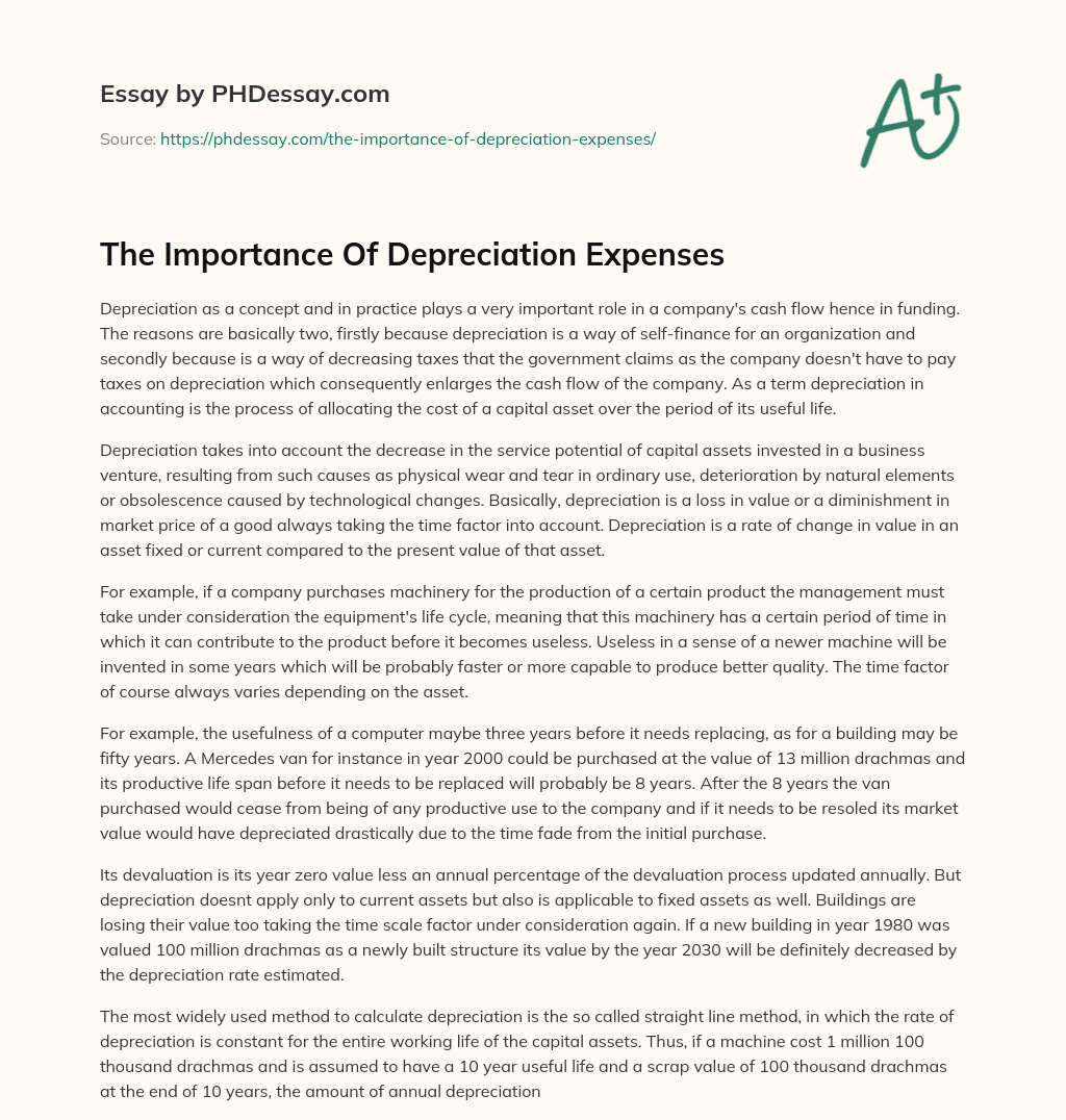 what is depreciation essay