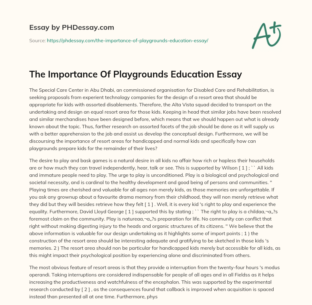 playground college essay