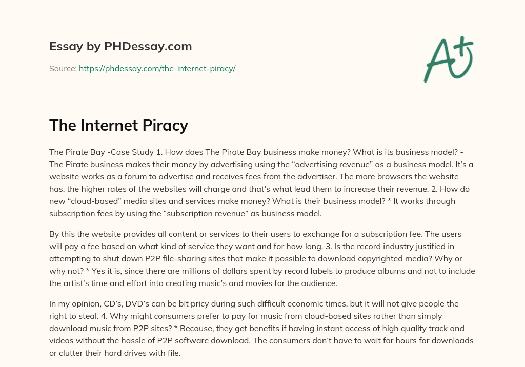 internet piracy persuasive essay