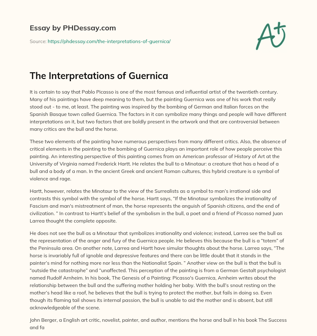 The Interpretations of Guernica essay