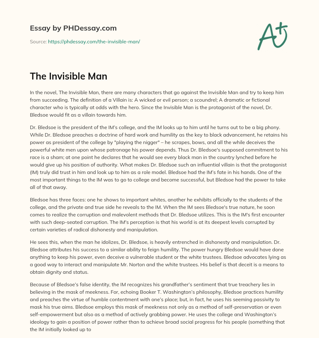 The Invisible Man essay