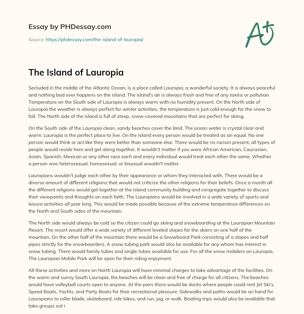 The Island of Lauropia essay