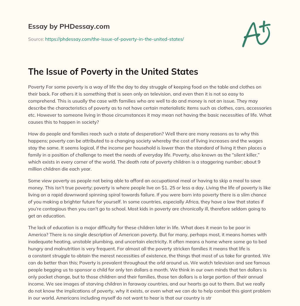 the-issue-of-poverty-in-the-united-states-phdessay