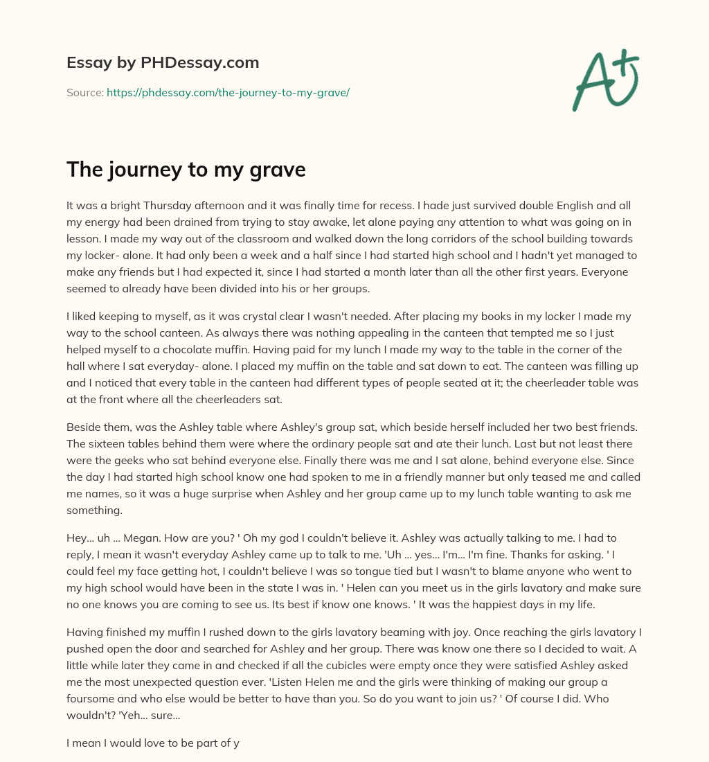 The journey to my grave essay