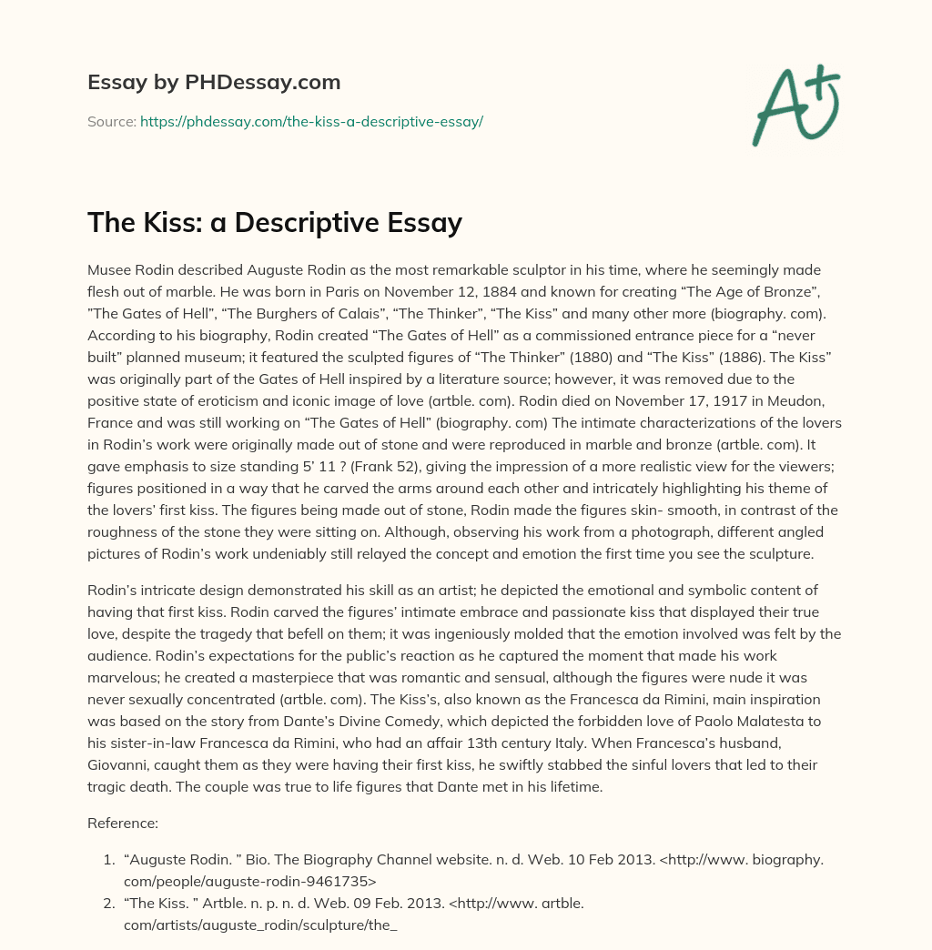 The Kiss A Descriptive Essay.webp