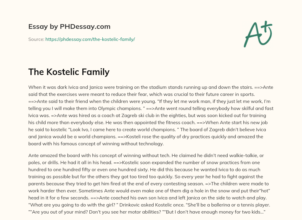 The Kostelic Family essay