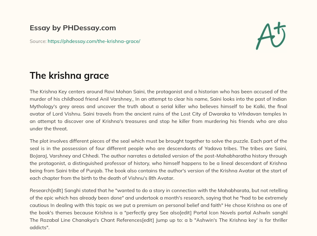The krishna grace essay