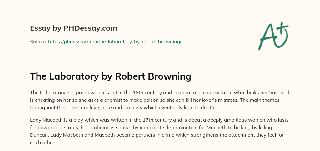 The Laboratory by Robert Browning essay